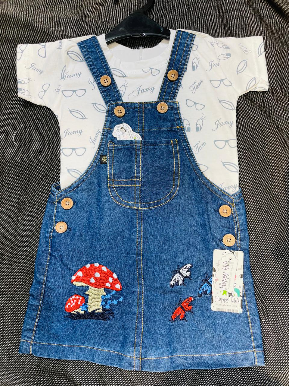 Happy Kids Baby Boys Stylish Denim Dungaree Set of 6 pieces